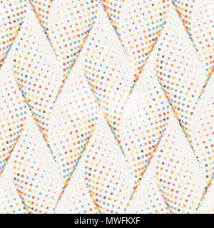 Colorful abstract dotted wave stylish texture. Endless modern halftone background. Vector seamless geometric pattern Stock Vector