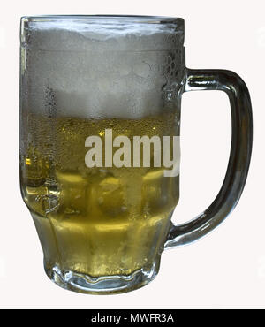 A glass of beer with foam Stock Photo