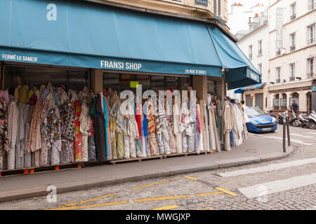 Fransi Shop, Fabric haberdashery, 25 rue D'Orsel, Paris France. Stock Photo