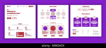 Main Web Page Design Vector. Website Business Reality. Landing Template. Creative Project. Information Tools. Financial Mining. Partner Option. Illustration Stock Vector
