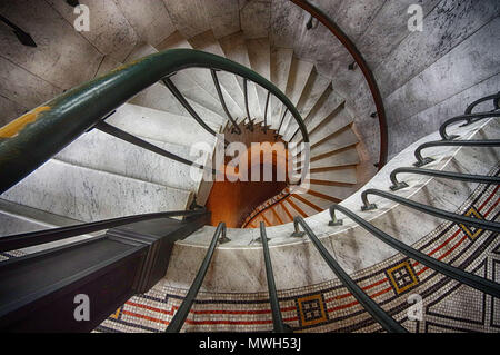 Looking down the Spiral Staircase Stock Photo