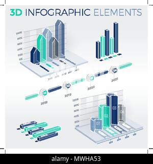 3D Infographic Elements Stock Vector