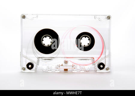 Transparent audio cassette Stock Photo