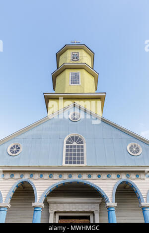 Chiloé, Chile: Nuestra Señora del Rosario Church is a Unesco World Heritage site in Chonchi. Stock Photo