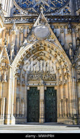 Entrance of the St. Vitus Cathedral. Prague, Czech Republic . Stock Photo
