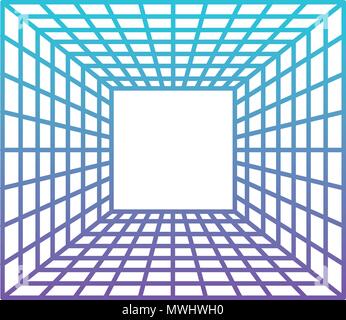 tunnel cube virtual reality Stock Vector
