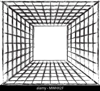 tunnel cube virtual reality Stock Vector