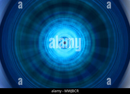Abstract blue sci-fi glowing circular ornamental pattern, background or ornament. Stock Photo