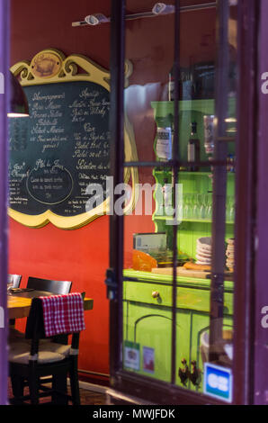 NICE,FRANCE-MAY 20: interior view of a elegant restaurant in the old center of Nice, the capital of cote d'Azur, on the 20 may 2013. Stock Photo