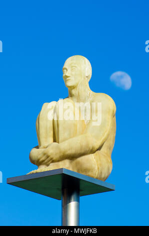 NICE,FRANCE-MAY 20:  One of the seven statues from 'Conversation à Nice' by Jaume Plensa on place Masséna, in Nice, the capital of cote d'Azur, on the Stock Photo
