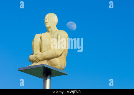 NICE,FRANCE-MAY 20:  One of the seven statues from 'Conversation à Nice' by Jaume Plensa on place Masséna, in Nice, the capital of cote d'Azur, on the Stock Photo