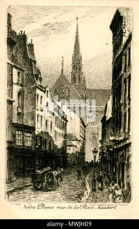 468 PARIS n° 48 Notre-Dame vue de la Place Maubert Stock Photo