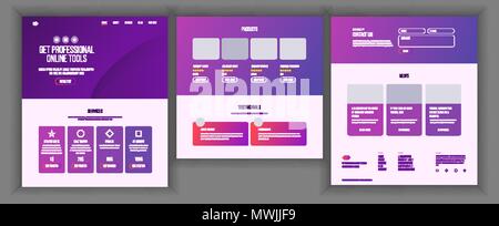 Website Template Vector. Page Business Technology. Landing Web Page. Creative Modern Layout. Payment Plan. Industry Innovation. Money Pay. Illustration Stock Vector