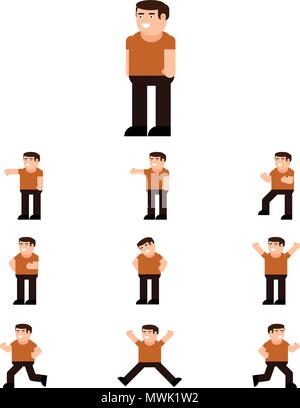 Young man icon set on white background Stock Vector