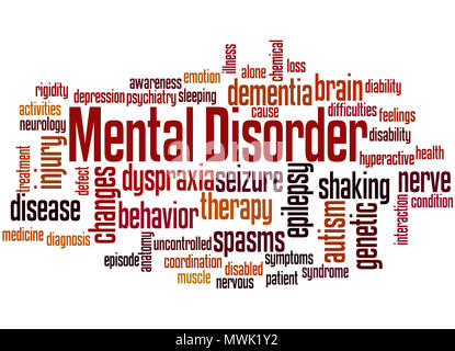 Mental disorder word cloud concept on white background. Stock Photo