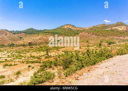 Landscape in Ethiopia near Addis Zemen. Stock Photo