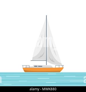 Sailboat isolated vector illustration Stock Vector