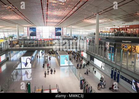 Huge,Beijing Capital International Airport,PEK,Terminal 3,serving,Beijing,Airport,Beijing Airport,Peoples Republic of China,PRK,China,Chinese,Asia, Stock Photo