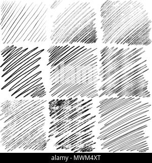 Set of diagonal hand drawn lines by pen. Vector background pattern Stock Vector