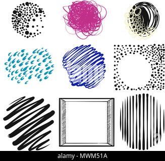 Set of hand drawn background elements. Vector assets Stock Vector