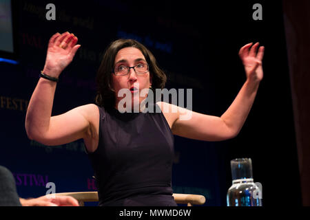 Alexandra Harris, professor of English literature  at Birmingham university, author of 'Weatherland' and  'Romantic Moderns'.  At the Hay Festival 2018 Stock Photo