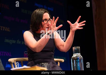 Alexandra Harris, professor of English literature  at Birmingham university, author of 'Weatherland' and  'Romantic Moderns'.  At the Hay Festival 2018 Stock Photo