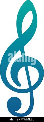 music note melody song image vector illustration neon blue Stock Vector