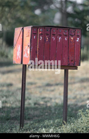 old rusty rural mailbox Stock Photo