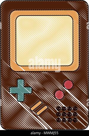retro game electronic console classical vector illustration  drawing Stock Vector