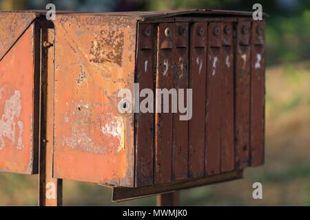 old rusty rural mailbox Stock Photo