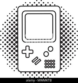 retro game electronic console classical vector illustration  halftone Stock Vector
