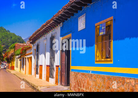 SAN CRISTOBAL DE LAS CASAS, MEXICO, MAY, 17, 2018: It is a town located in the Mexican state of Chiapas. The city's center maintains its Spanish colonial layout and its architecture. Stock Photo