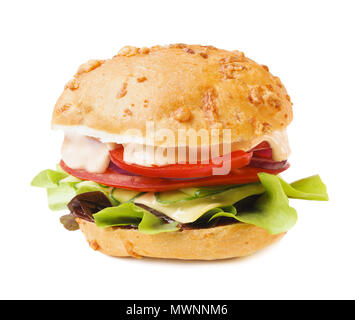 fresh tasty burger isolated on white background Stock Photo