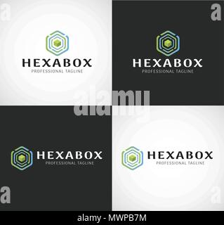 Hexa Box Logo Stock Vector