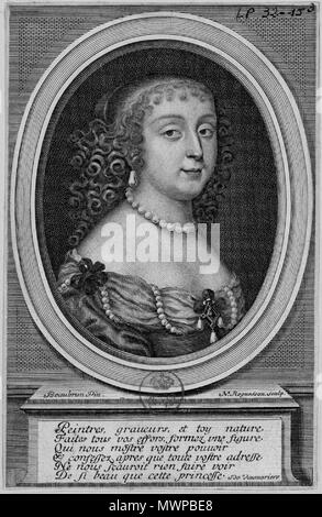 . Deutsch: Druck mit dem Porträt Anna Maria Martinozzis, verheiratete Fürstin von Conti Français : Estampe avec le portrait d'Anne-Marie Martinozzi, princesse de Conti . 17th century. Nicolas Regnesson (1620-1670), after a painting by Charles and Henri Beaubrun 503 Print of Anne Marie Martinozzi, Princess of Conti by Nicolas Regnesson after the Beaubrun brothers Stock Photo