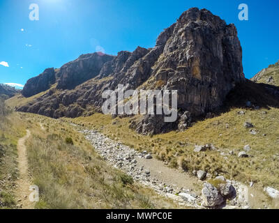 A cliff edge from a riverbed in Kosciuszko National Park, Australia. Stock Photo
