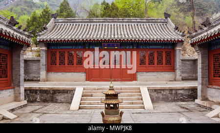 Luo Tong Memorial Temple, Juyong Pass, Beijing, China. Luo Tong led the defense of the Pass in 1449 against 30,000 Wala Mongol invaders. Stock Photo