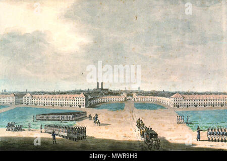 . Der Karlsplatz als Exerzierplatz . 1826. Franz Thurn 545 Sb 014 Stock Photo