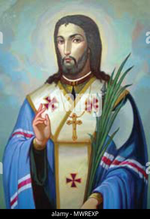. This is a devotional painting of Saint Josaphat Kuncevyc, from an English church building. Painting older than 150 years. Rationale: necessary to illustrate article. . Unknown 571 St Josaphat Saint of Ruthenia Stock Photo