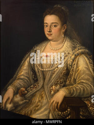 . Bologna, Collezioni comunali d'arte: Lavinia Fontana (attribuito), 'Ritratto di Bianca Cappello', 1585 circa, olio su tela 1584-1585 (probable) Bianca Cappello after Scipione Pulzone (Collezioni Comunali d'Arte - Bologna, Emilia-Romagna Italy) The Google languages translation of the Bologna collection notes is superb, 'The inscription at the top right attests to the identity of the character and leads to circumscribe the history of the painting between 1578, the year of the marriage of Bianca Capello with the Grand Duke of Tuscany, Francesco I, and 1587, the date of death. The work is a deri Stock Photo