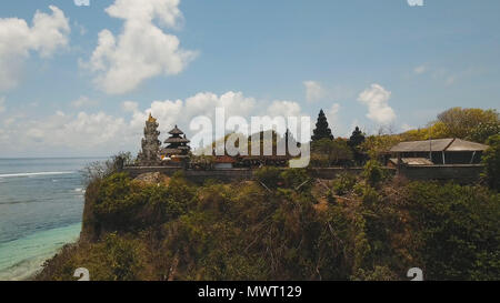 Aerial view of Traditional Hindu temple Pura Geger, Bali,Indonesia. Balinese Hindu Temple, old hindu architecture, Bali Architecture, Ancient design. Travel concept. Stock Photo