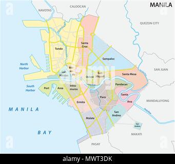 manila administrative and political vector map, philippines Stock ...