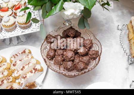 Dessert. Delicious cupcake on the table Stock Photo
