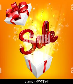 Sale Sign Gift Concept Background Stock Vector