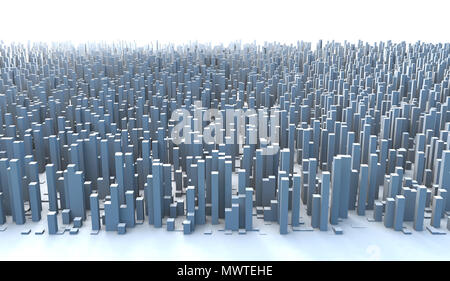Abstract City Skyline 3D Simple Blocks Buildings Stock Photo