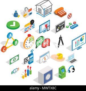 Image icons set, isometric style Stock Vector