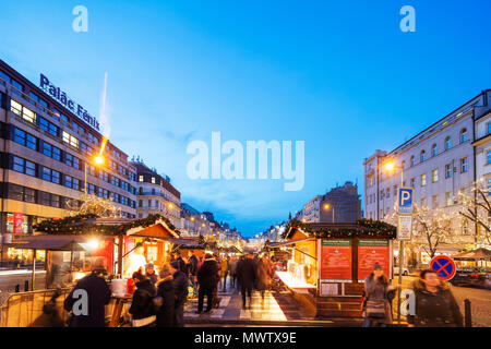 Christmas lights, Prague, Czech Republic, Europe Stock Photo