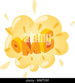 Omg speech bubble icon, isometric style Stock Vector