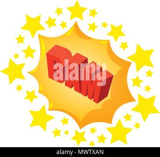 Bam speech bubble icon, isometric style Stock Vector