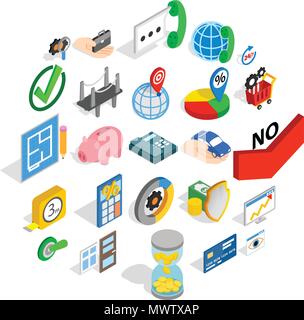 Concept icons set, isometric style Stock Vector
